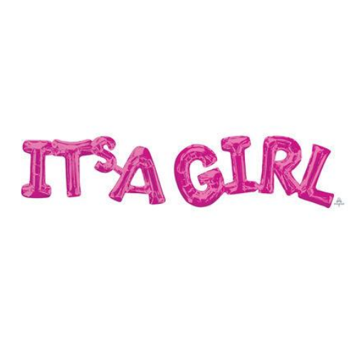 It's A Girl Balloon, Pink, 20"