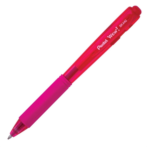 Pentel Wow Ballpoint Pen, Medium Tip, Pink