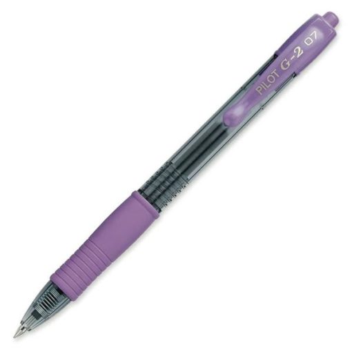 Pilot G2 Retractable Gel Ink Rollerball Pen, Fine Tip, Purple