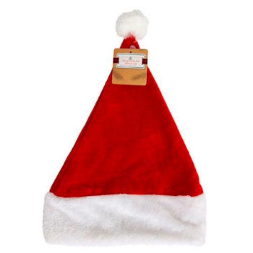 Velvet Plush Santa Hat, Red
