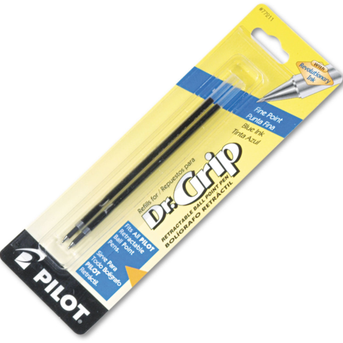 Pilot Dr. Grip Ball Point Retractable Refill, Fine Point, Blue, 2 pack