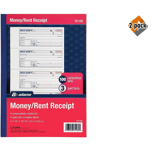 Money/Rent Receipt Book