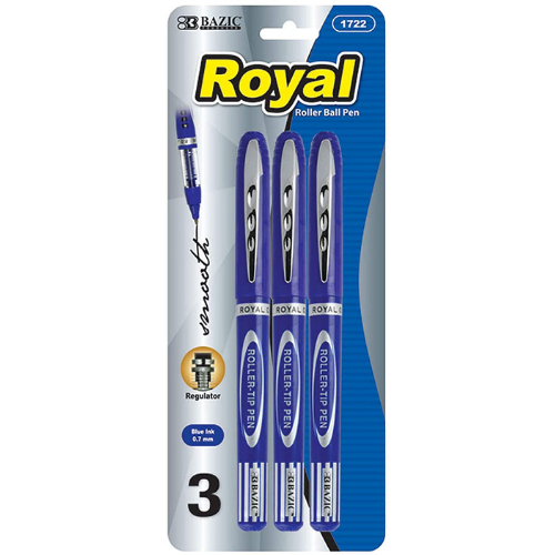 Rollerball Pen, Blue (3/Pack)