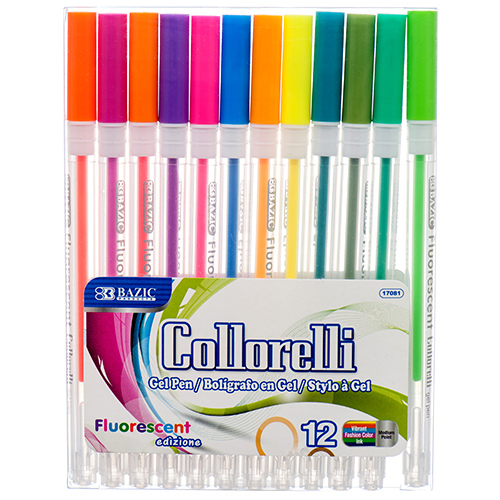 Gel Pens, Fluorescent, 12 ct.
