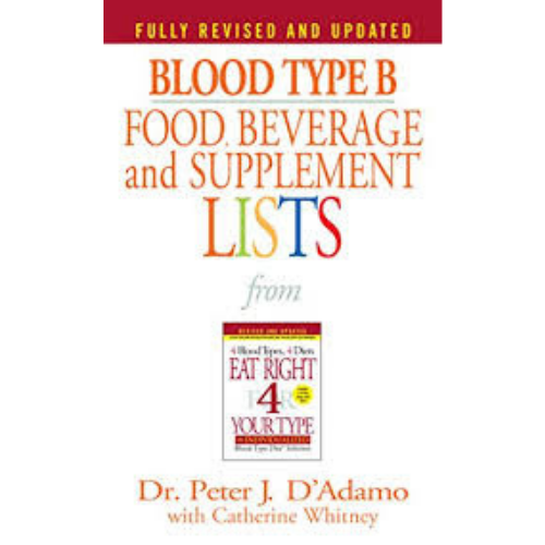 Blood Type B Food, Beverage and Supplement Lists