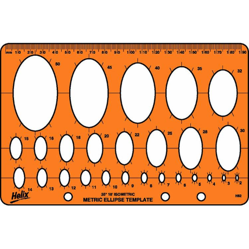 Helix Metric Ellipse Template Stencil