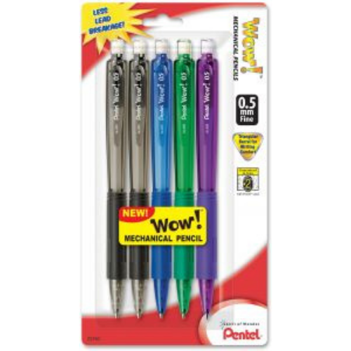 Pentel Wow Mechanical Pencil, 0.5mm, 5 Pack