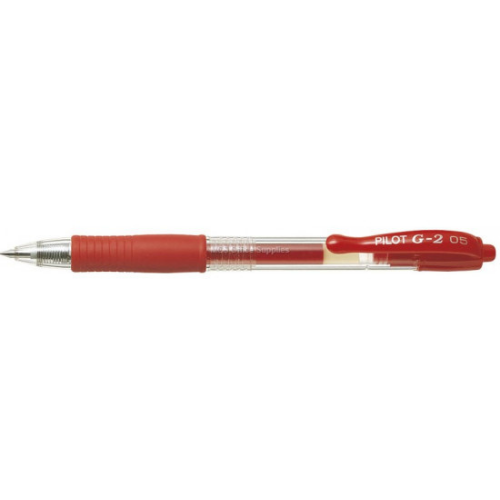 Pilot G2 Gel Roller Pen, Red, 0.5mm, Extra Fine