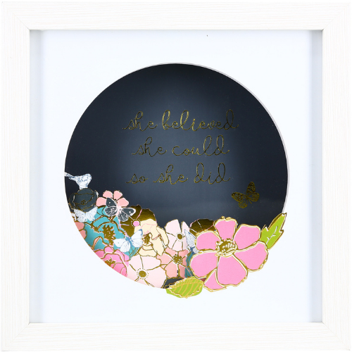 She Believed - 8" Cut Paper Shadow Box