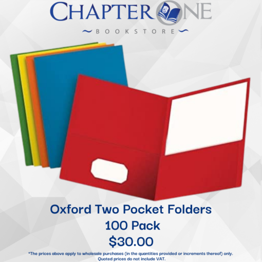 2 Pocket Folders, 100 Pack