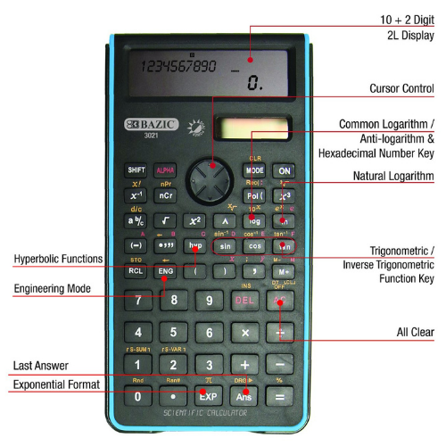 Scientific Calculator, 240 Function, Asst. Colors - Image 2