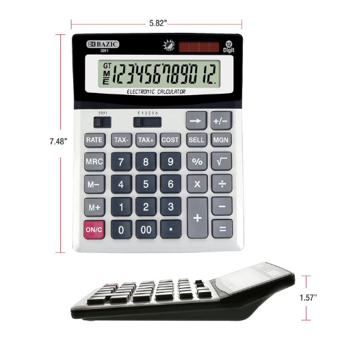 12-Digit Desktop Calculator w/ Profit Calculation & Tax Functions - Image 3