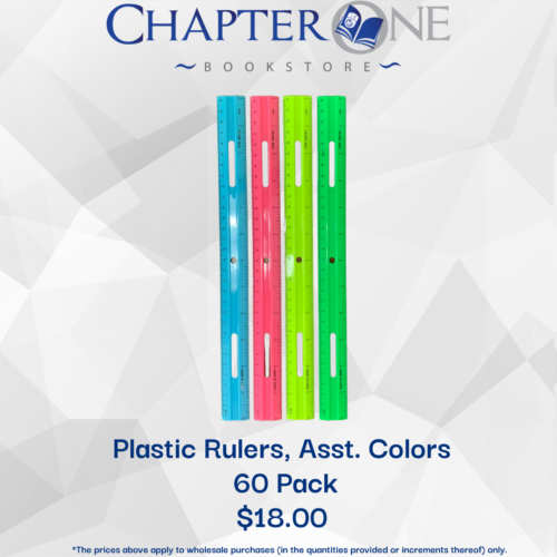 Plastic Rulers, 60 Pack