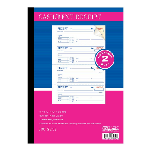 Rent/Cash Receipt Book