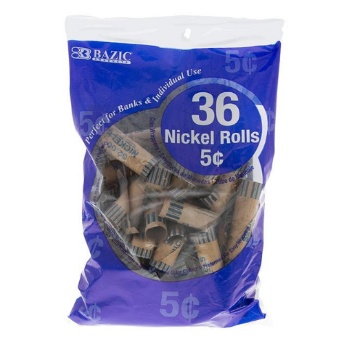 Coin Wrappers, Nickels (36/Pack)