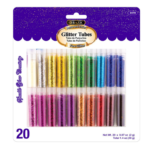 Glitter Tubes, 0.07 oz (20/Pack)