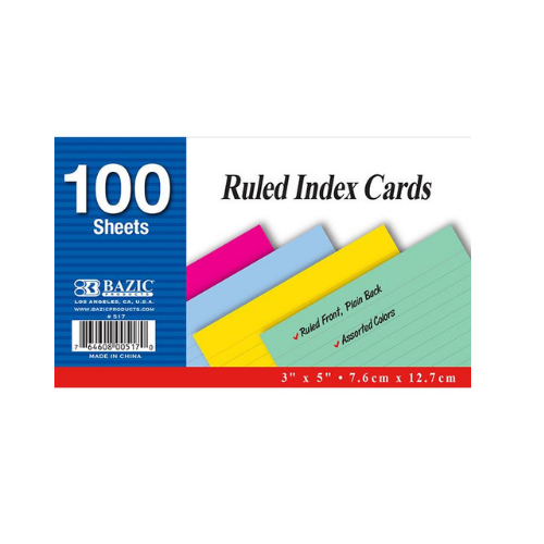 Index Cards, (100/Ct.)
