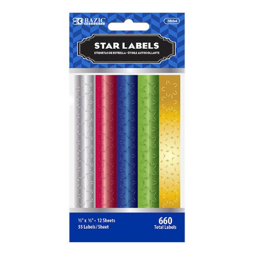 Labels, Foil Star (660/Pack)