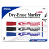 Dry Erase Markers, Chisel Tip (3/Pack)