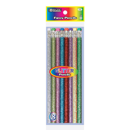 Pencils, Metallic Glitter (8/Pack)