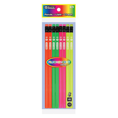 Pencils, Fluorescent (8/Pack)