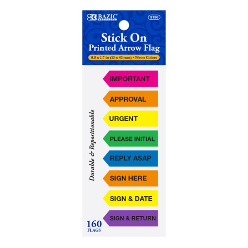 0.5" X 1.7" Printed Arrow Flags (8/Pack)