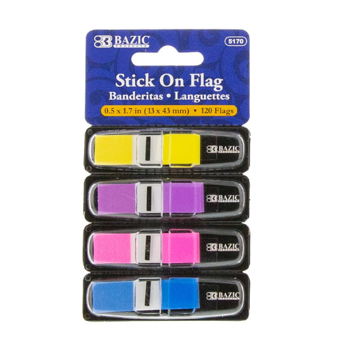0.5" x 1.7" Neon Color Coding Flags (4/Pack)