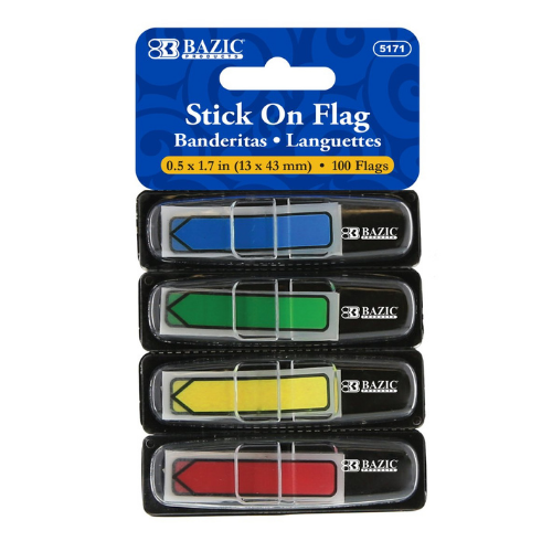 0.5" x 1.7" Neon Color Printed Arrow Flags (4/Pack)