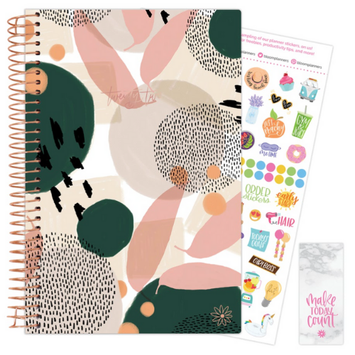 2022 Soft Cover Daily Planner & Calendar - Green Abstract