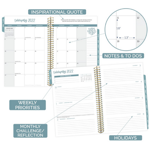 2022 Soft Cover Daily Planner & Calendar - Blue Crystal - Image 3