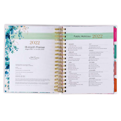 2022 Be Brave and Bloom Wirebound 18 Month Planner For Women - Image 4