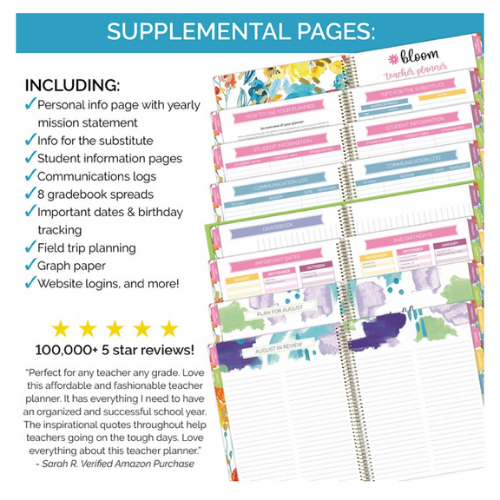 Teacher Planner + Calendar, Chalkboard - Image 3