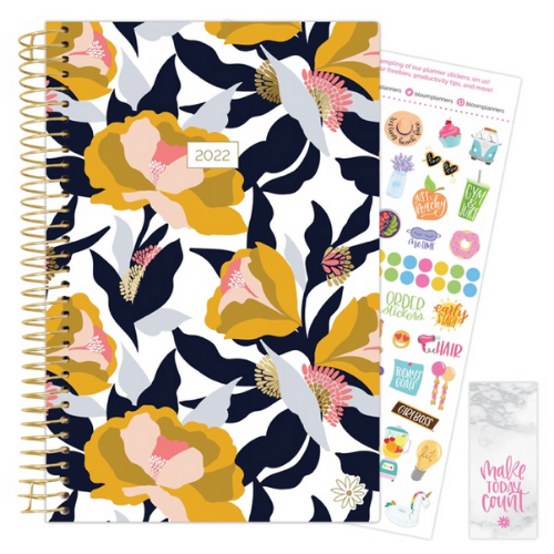 2022 Soft Cover Daily Planner & Calendar - Mustard Floral