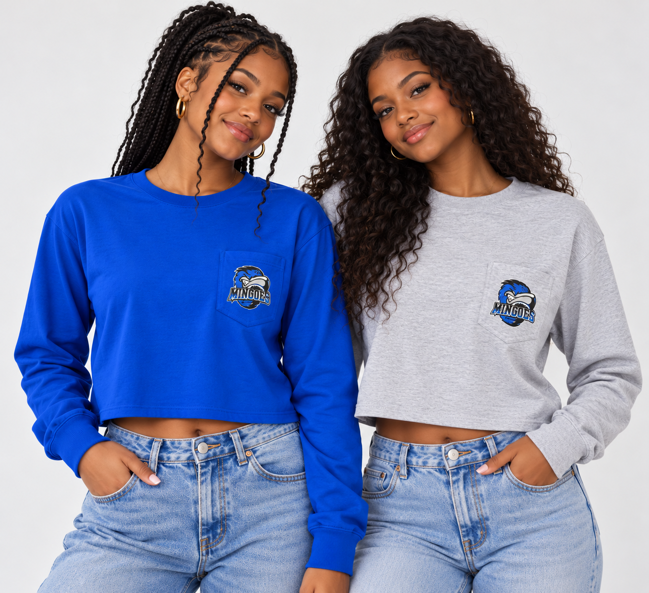League Mingoes Cropped Long Sleeve Pocket Tee - Image 2
